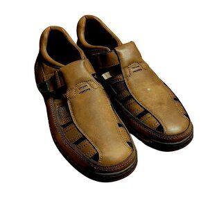 GBX-Wally Fisherman Sandal Brown Leather Shoes Closed Strap size 11
